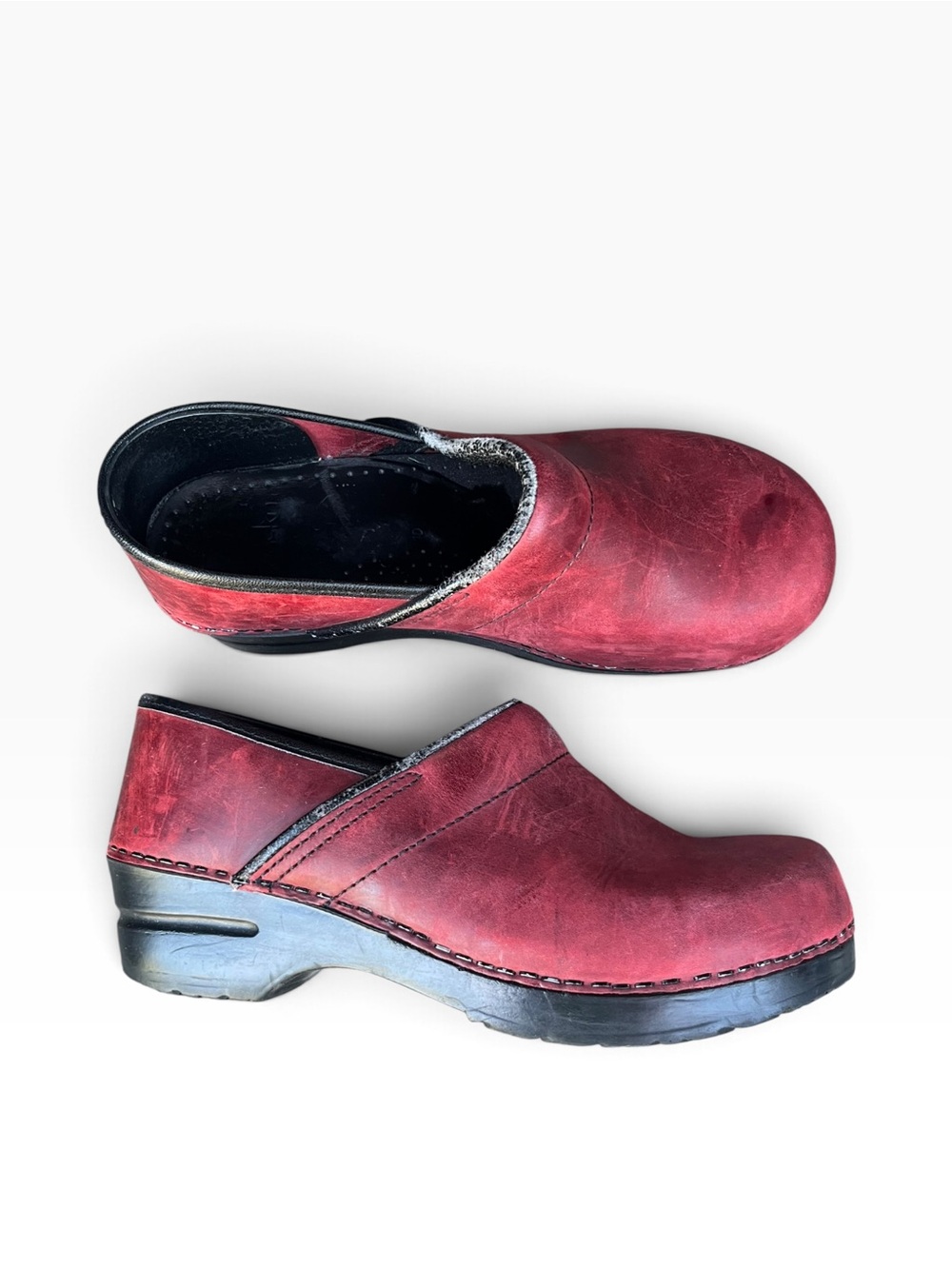 Women's Dansko Red Leather Clogs